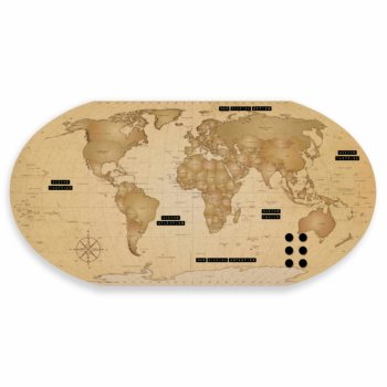 PLACA METAL MAPA MUNDI