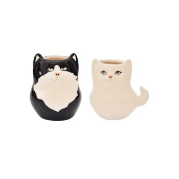 CACHEPOT GATO PRETO/BRANCO