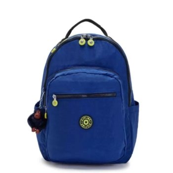 MOCHILA SEOUL AZUL DETALHE  NEON AMARELO