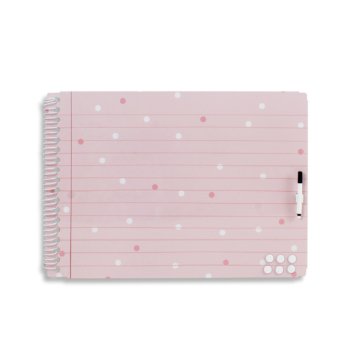 QUADRO METAL CADERNO ESPIRAL ROSA