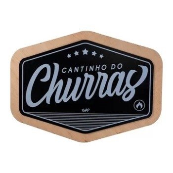 PLACA PAREDE PRETA CANTINHO CHURRAS