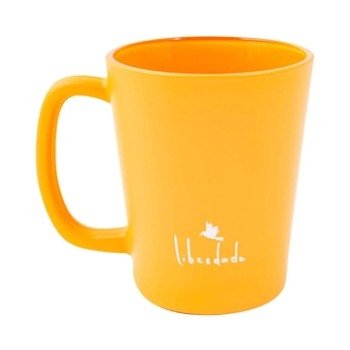 CANECA DE VIDRO LARANJA LIBERDADE