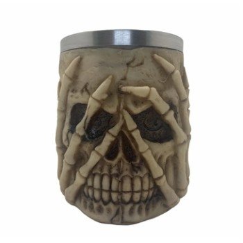 CANECA CAVEIRA EM METAL