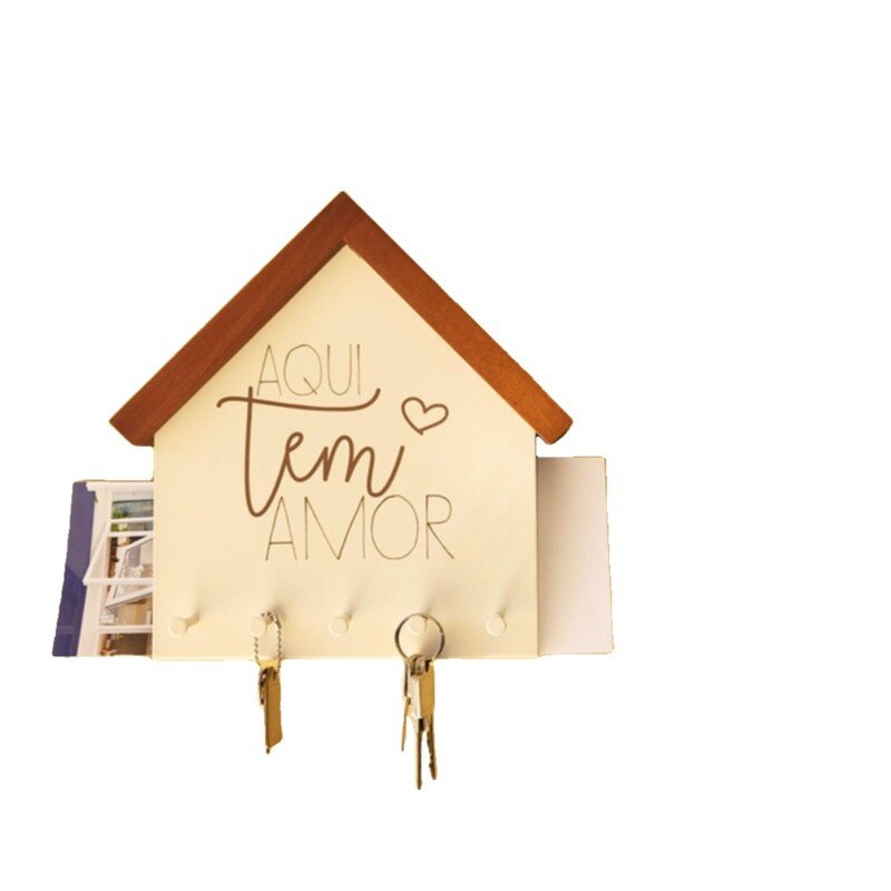 PORTA-CHAVE CASINHA AQUI TEM AMOR