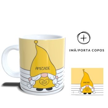 CANECA + IMÃ ELFO AMIZADE