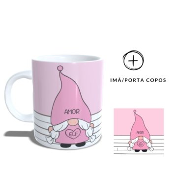 CANECA + IMÃ ELFO AMOR