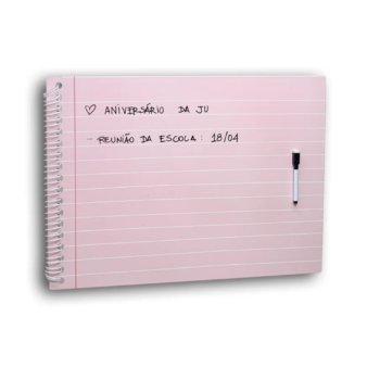 QUADRO P/ESCREVER CADERNO ROSA