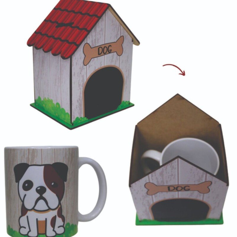 CANECA BULDOG INGLÊS+CASINHA