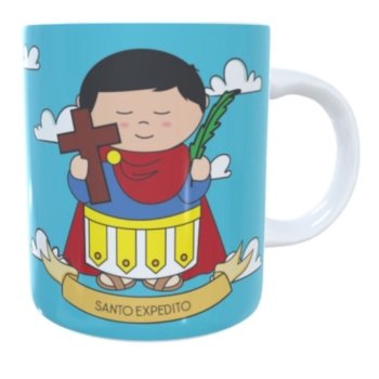 CANECA SANTO EXPEDITO + MINI TERÇO