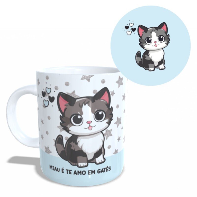 CANECA + ABAFADOR MIAU TE AMO