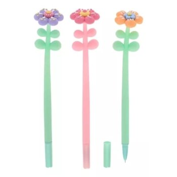 CANETA GEL 0.5MM FLOWERS