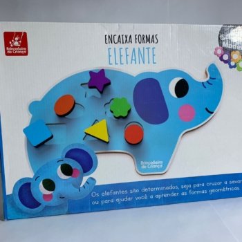 JOGO ENCAIXA FORMAS ELEFANTE MADEIRA