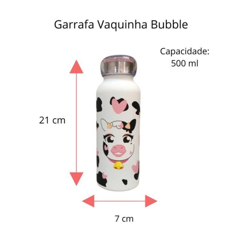 GARRAFA BUBBLE 500 ML VAQUINHA MOO - Imagem 3