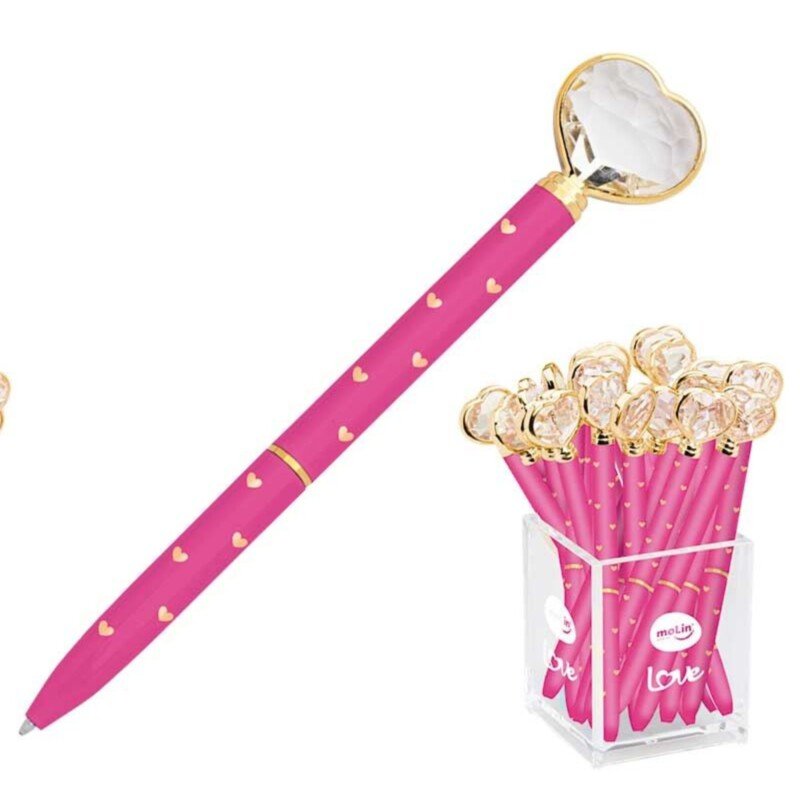 CANETA CORAÇÃO DIAMANTE LOVE PINK - Imagem 2