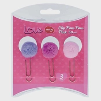 CLIP POM POM LOVE PINK