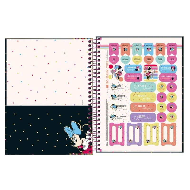CADERNO COLLEG 1M 80F MINNIE - Imagem 3
