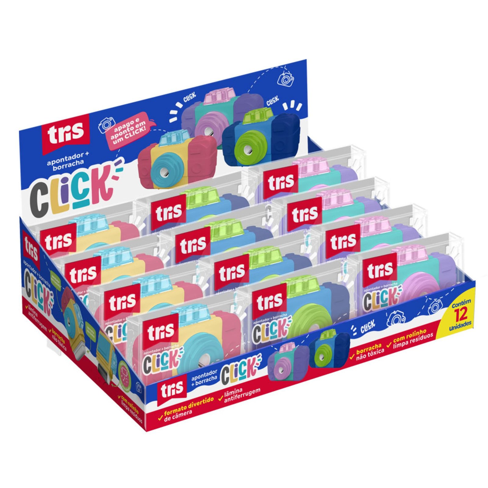 APONTADOR DEPÓSITO E BORRACHA+ROLO TRISCLICK - Imagem 5