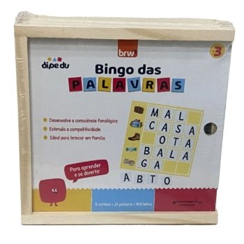 BINGO DAS PALAVRAS 130 PEÇAS MADEIRA