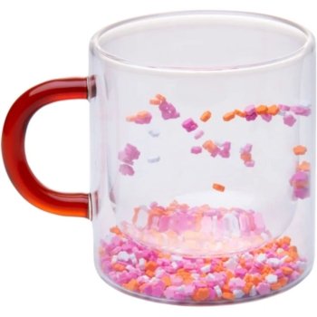 CANECA VIDRO FLOR PAPEL COLOR