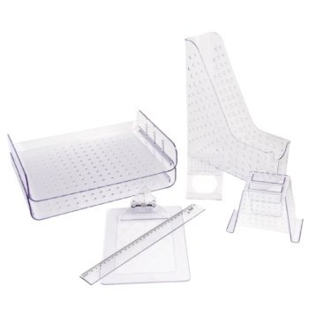 KIT HOME OFFICE CRISTAL CRISTAL 7 PEÇAS