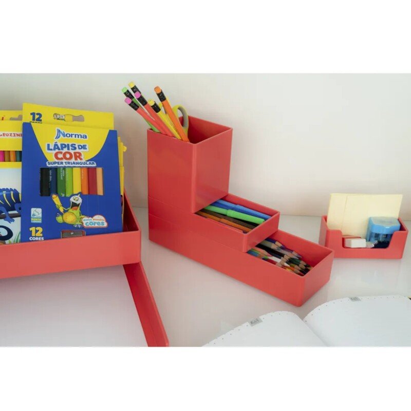 KIT ESCRITÓRIO C/ 8 PEÇAS GOIABA - Imagem 2