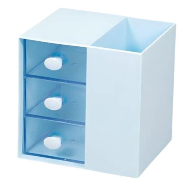 ORGANIZADOR 3 GAVETAS + 2 DIVISÓRIAS AZUL