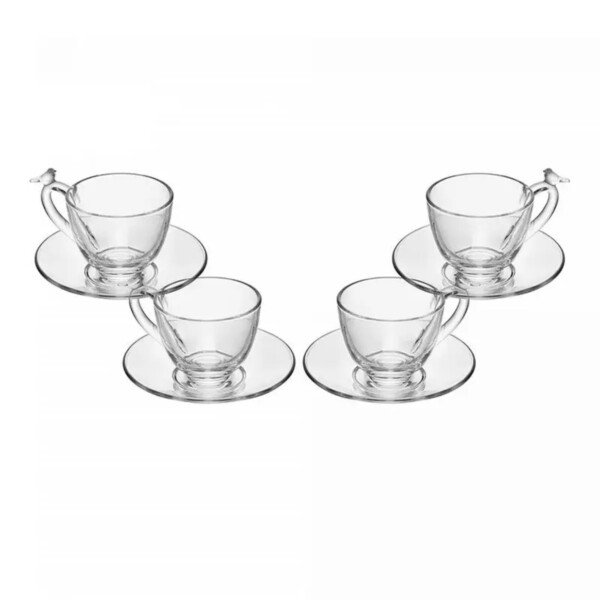 CONJUNTO COM  4 XÍCARAS DE CAFÉ DE CRISTAL ECOLÓGICO BIRD