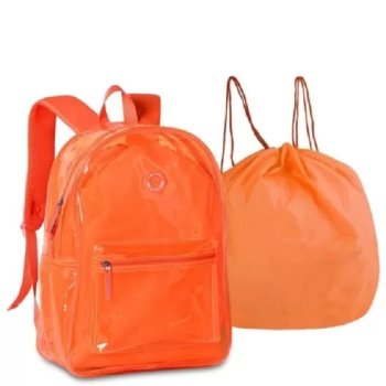 MOCHILA G PVC TRANSPARENTE COLOR NEON