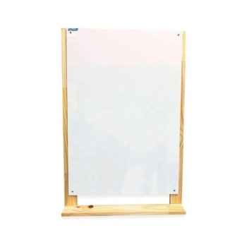 QUADRO BRANCO MOLDURA MADEIRA 90 X 60