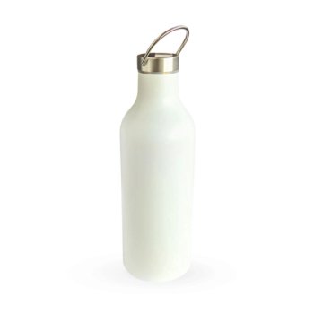 GARRAFA TAMPA METAL ALÇA BRANCO