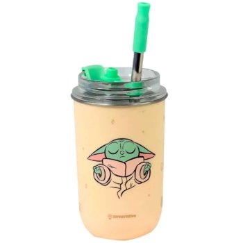 COPO NEO C/CANUDO 300ML BABY YODA
