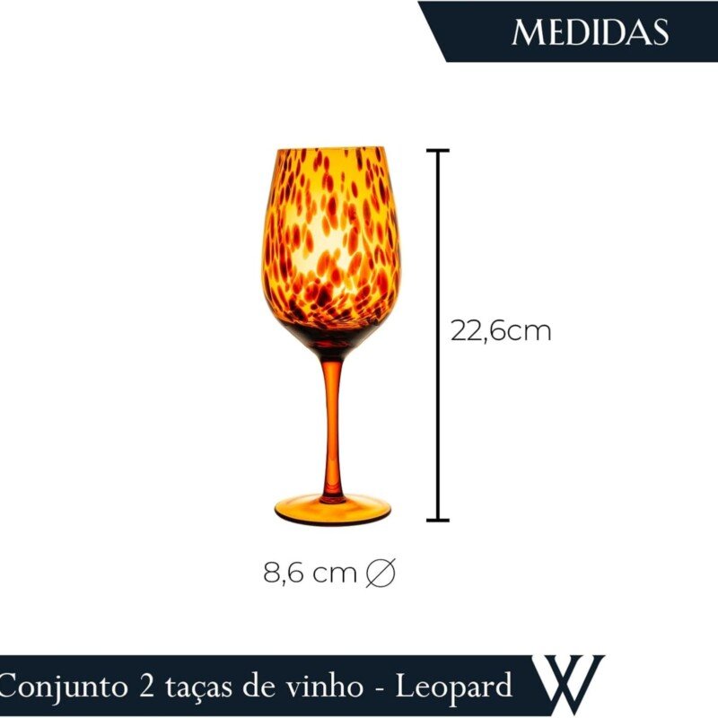 TAÇAS DE VINHO ONÇA COM 2 UNIDADES - Imagem 3