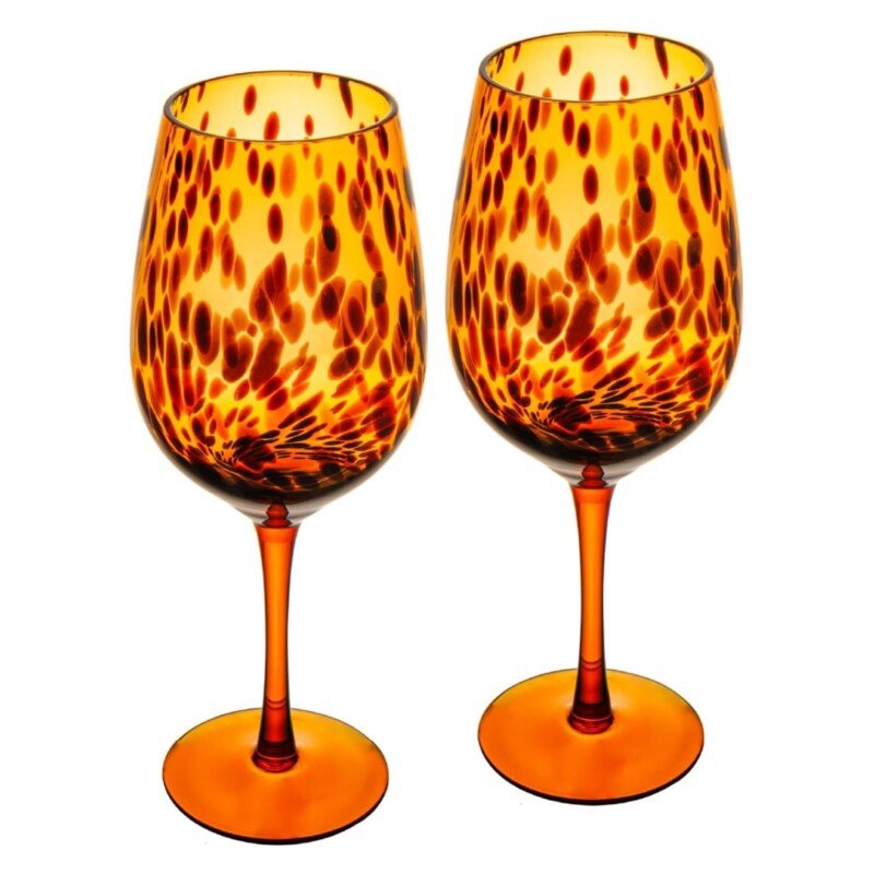 TAÇAS DE VINHO ONÇA COM 2 UNIDADES