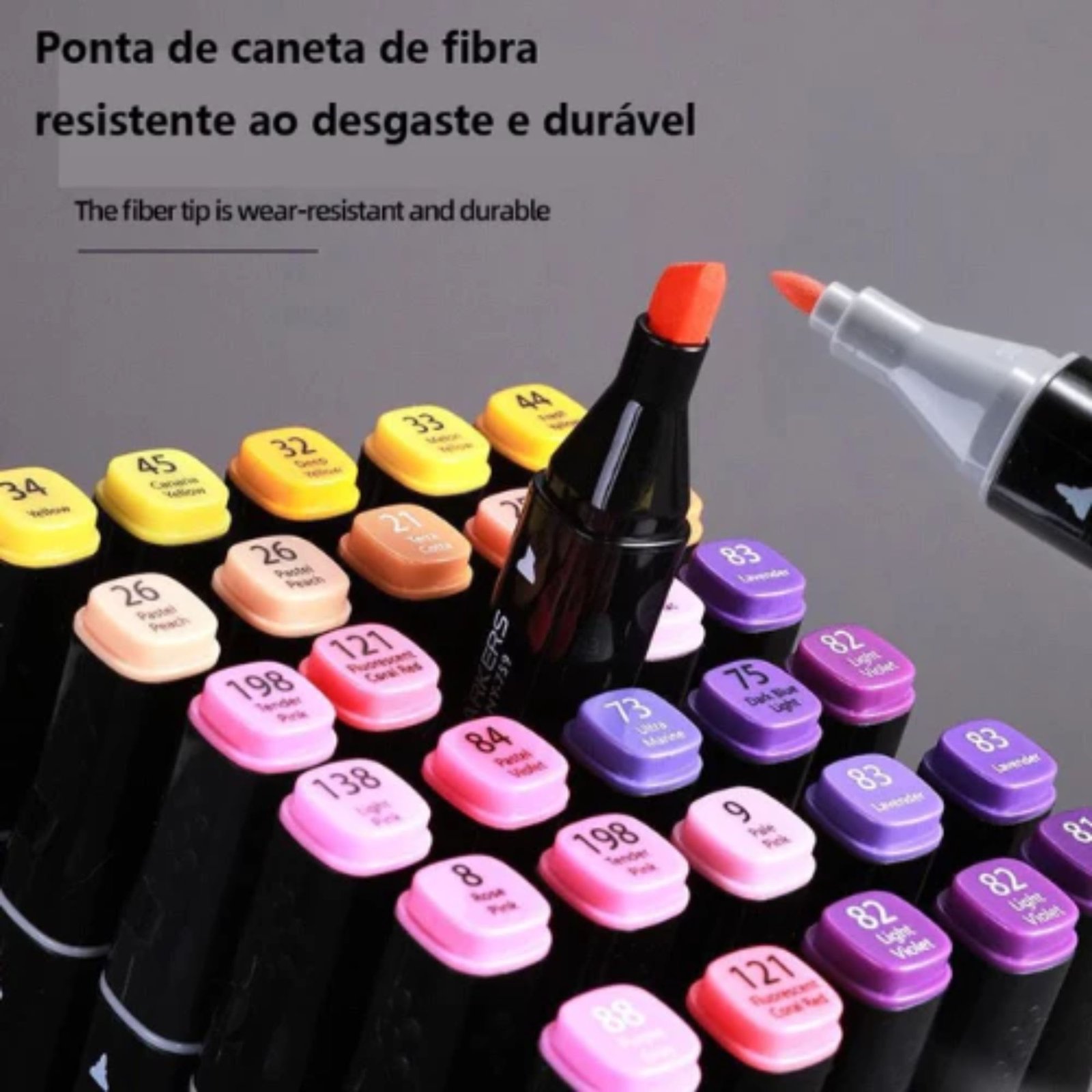 KIT CANETA 120 CORES MARCADOR PONTA DUPLA - Imagem 3