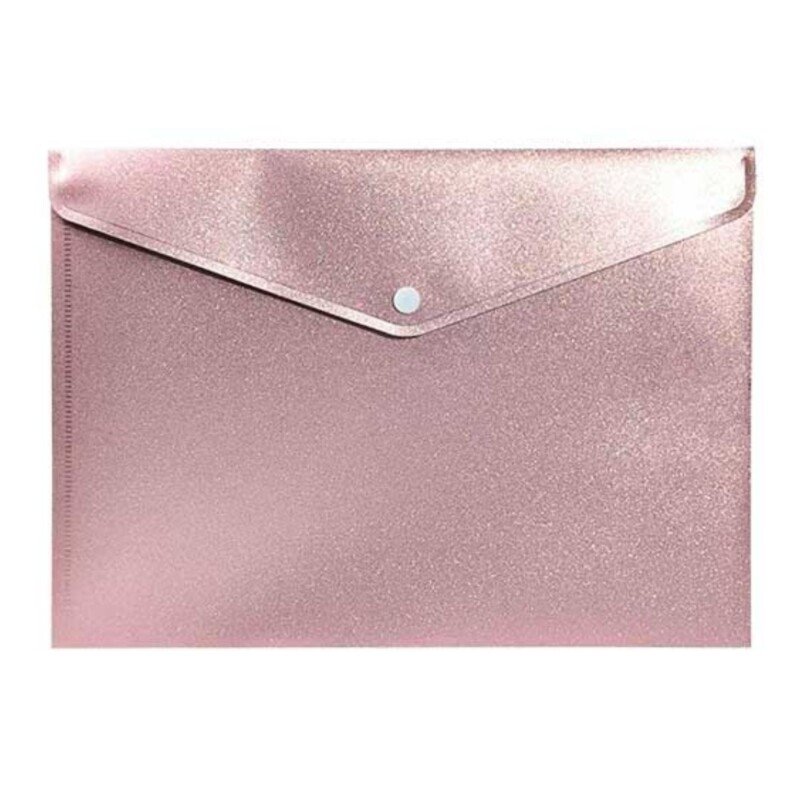PASTA ENVELOPE COM BOTÃO ROSE - GLITTER