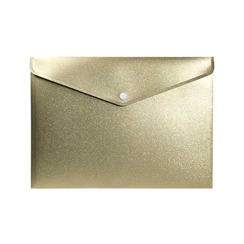 PASTA ENVELOPE COM BOTÃO OURO GLITTER