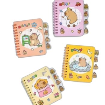 CADERNETA MINI CAPIVARA COM DIVISÓRIAS
