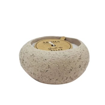 VELA AROMA POTE CIMENTO BEGE P