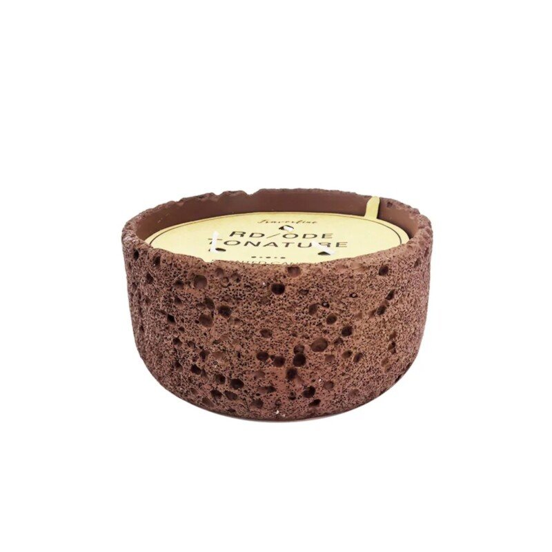 VELA AROMA POTE CIMENTO MARROM G
