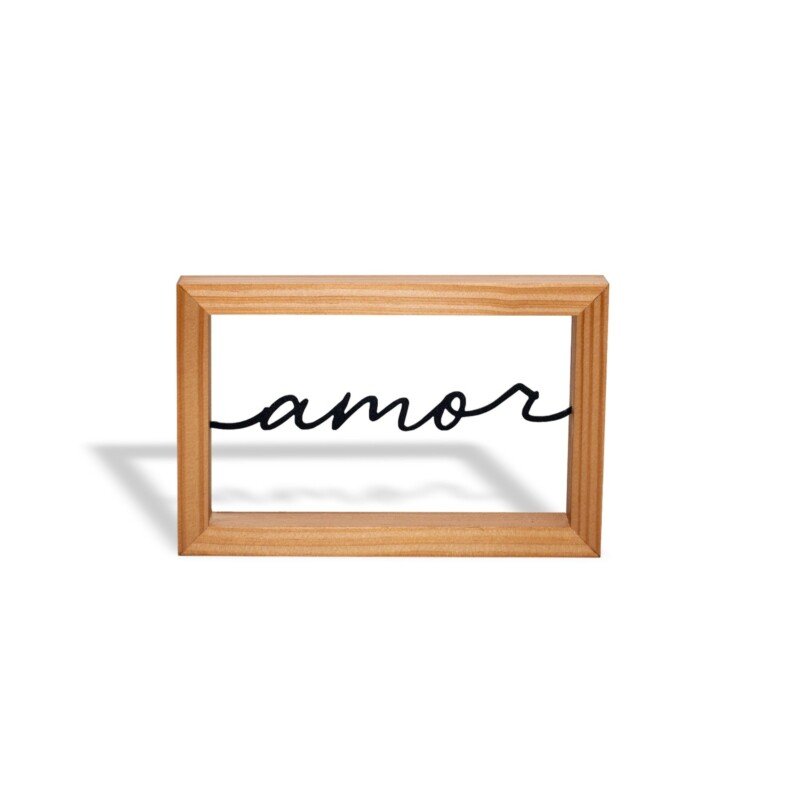 ESCULTURA COM MOLDURA AMOR