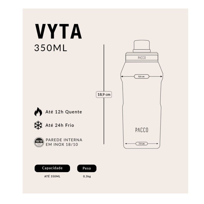 GARRAFA  VYTA 350ML - PRETA - Imagem 5