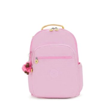 MOCHILA SEOUL ROSA PASTEL COM DETALHE AMARELO