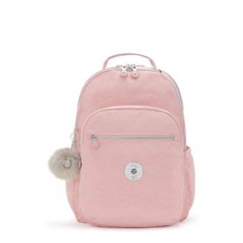 MOCHILA SEOUL LAPTOP ROSA DETALHE CINZA