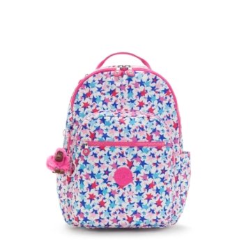 MOCHILA SEOUL KIPLING ESTRELAS COLORIDAS