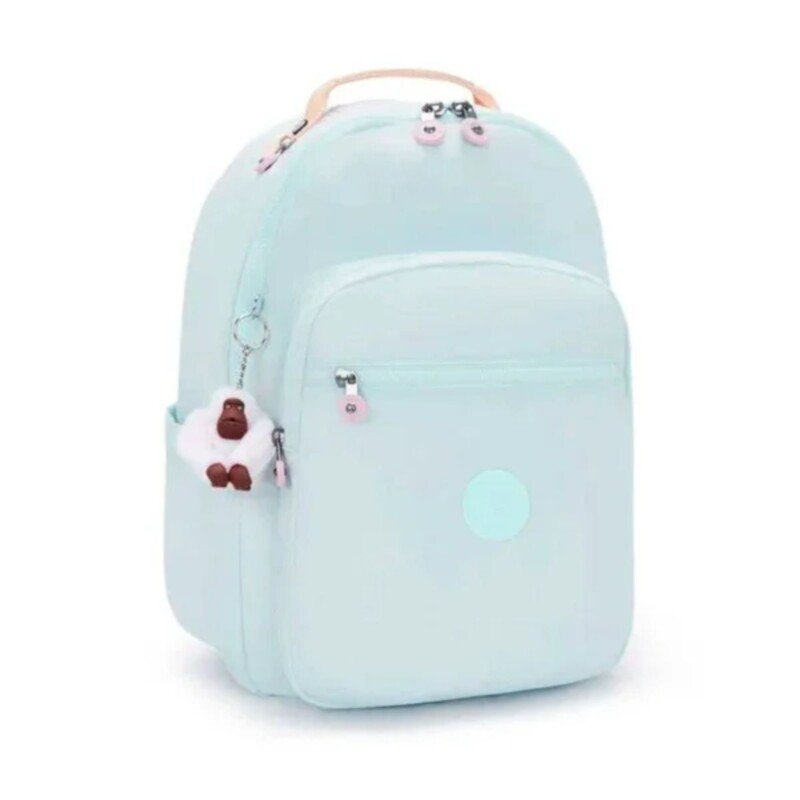 MOCHILA SEOUL VERDE PASTEL DETALHE LARANJA - Imagem 2