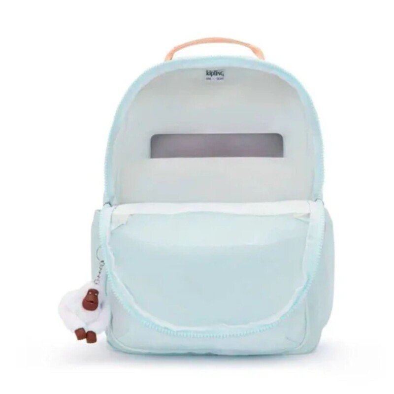 MOCHILA SEOUL VERDE PASTEL DETALHE LARANJA - Imagem 5