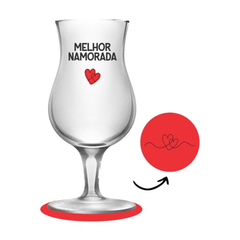TAÇA + PORTA COPO NAMORADA