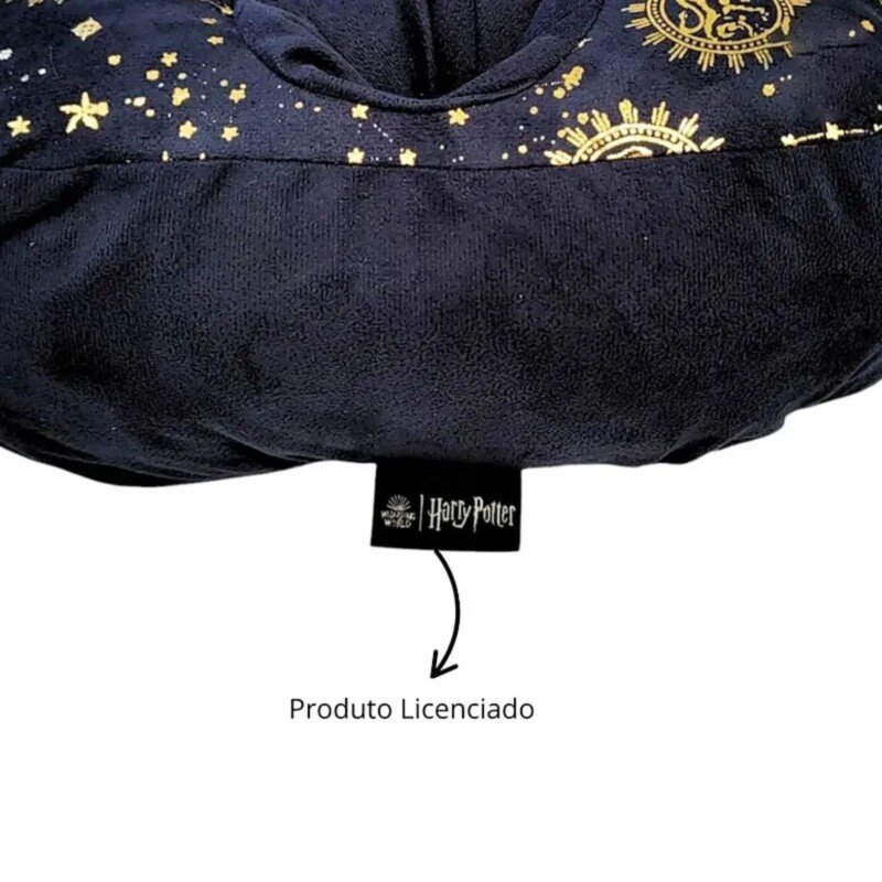 KIT ALMOFADA PIPOCA FIBRA SUEDE AZUL HARRY POTTER - Imagem 3