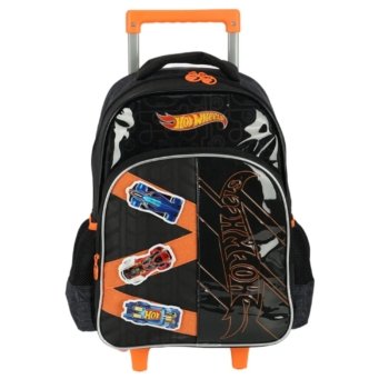 MOCHILETE HOTWHEELS PRETA COM LARANJA