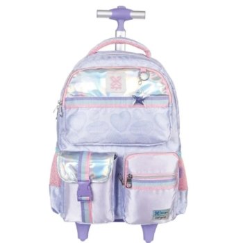 MOCHILETE  LILÁS 03 BOLSOS DETALHE METALIZADO